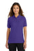 Port Authority L500 Womens Silk Touch Wrinkle Resistant Short Sleeve Polo Shirt Purple Model Front