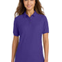 Port Authority Womens Silk Touch Wrinkle Resistant Short Sleeve Polo Shirt - Purple