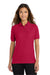 Port Authority L500 Womens Silk Touch Wrinkle Resistant Short Sleeve Polo Shirt Red Model Front