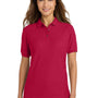 Port Authority Womens Silk Touch Wrinkle Resistant Short Sleeve Polo Shirt - Red