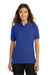 Port Authority L500 Womens Silk Touch Wrinkle Resistant Short Sleeve Polo Shirt Royal Blue Model Front