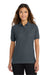 Port Authority L500 Womens Silk Touch Wrinkle Resistant Short Sleeve Polo Shirt Steel Grey Model Front