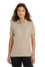 Port Authority L500 Womens Silk Touch Wrinkle Resistant Short Sleeve Polo Shirt Stone Model Front