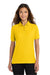 Port Authority L500 Womens Silk Touch Wrinkle Resistant Short Sleeve Polo Shirt Sunflower Yellow Model Front