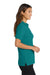 Port Authority L500 Womens Silk Touch Wrinkle Resistant Short Sleeve Polo Shirt Teal Green Model Side