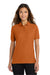 Port Authority L500 Womens Silk Touch Wrinkle Resistant Short Sleeve Polo Shirt Texas Orange Model Front