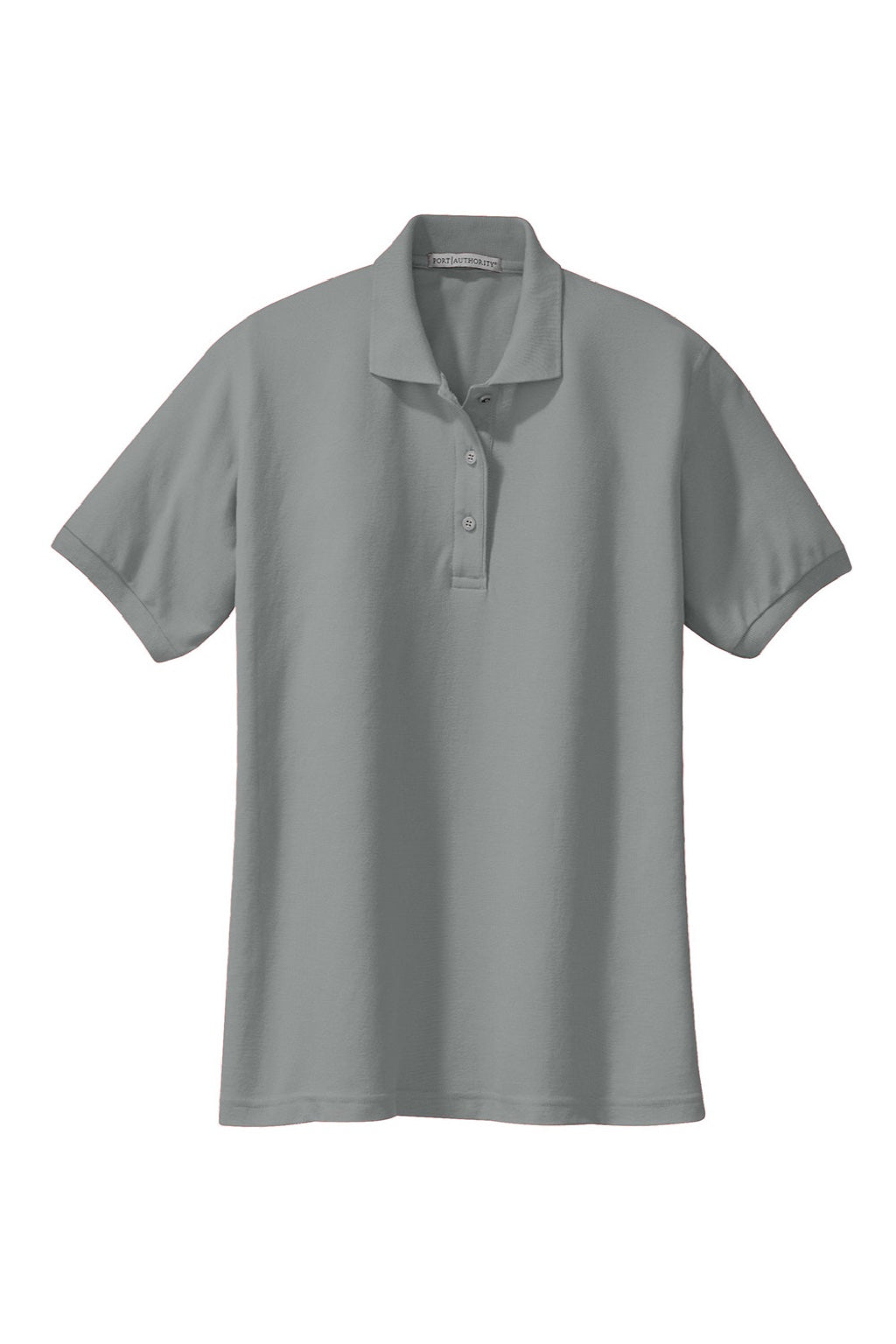 Port Authority L500 Womens Silk Touch Wrinkle Resistant Short Sleeve Polo Shirt Cool Grey Flat Front