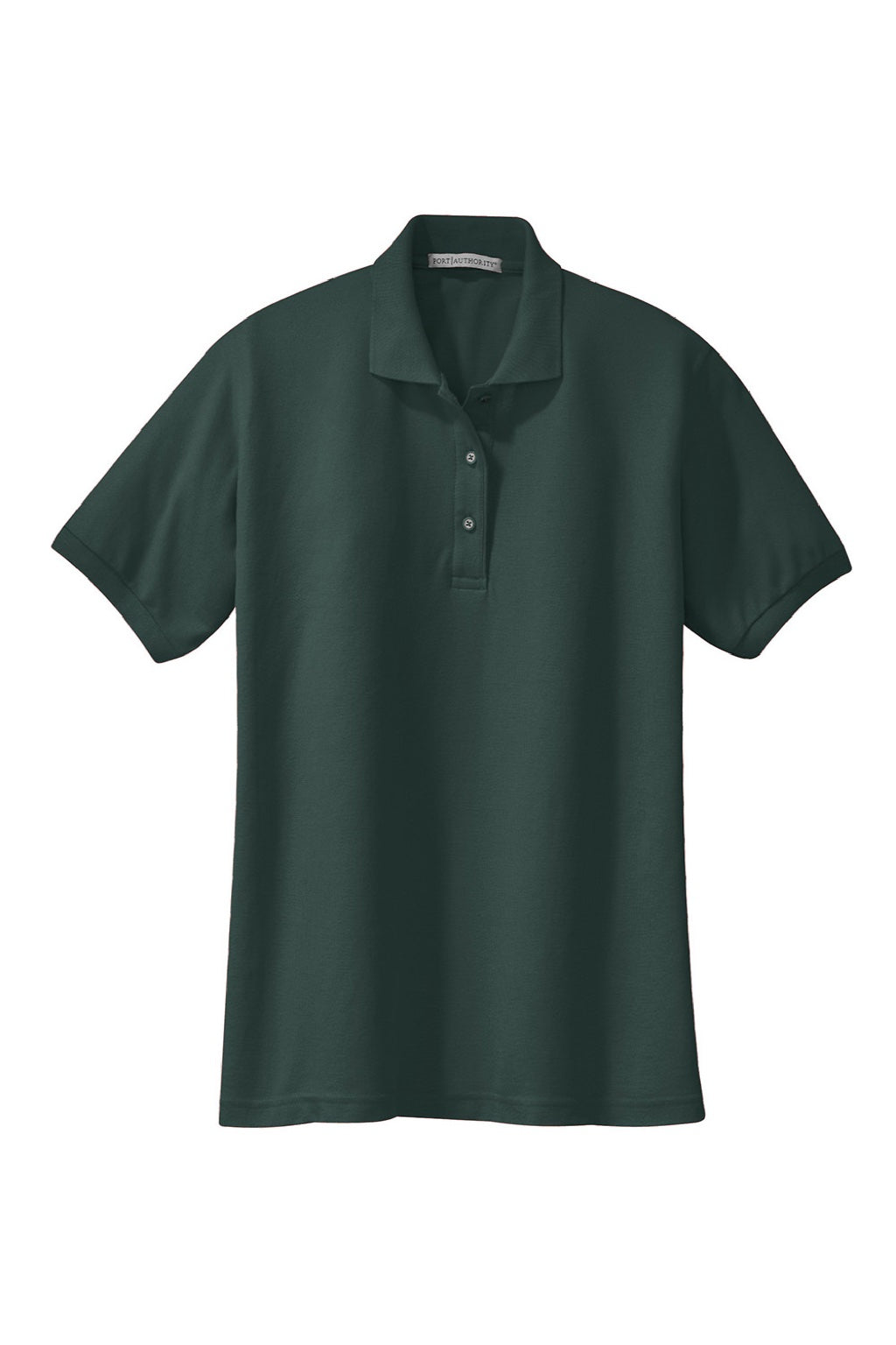 Port Authority L500 Womens Silk Touch Wrinkle Resistant Short Sleeve Polo Shirt Dark Green Flat Front