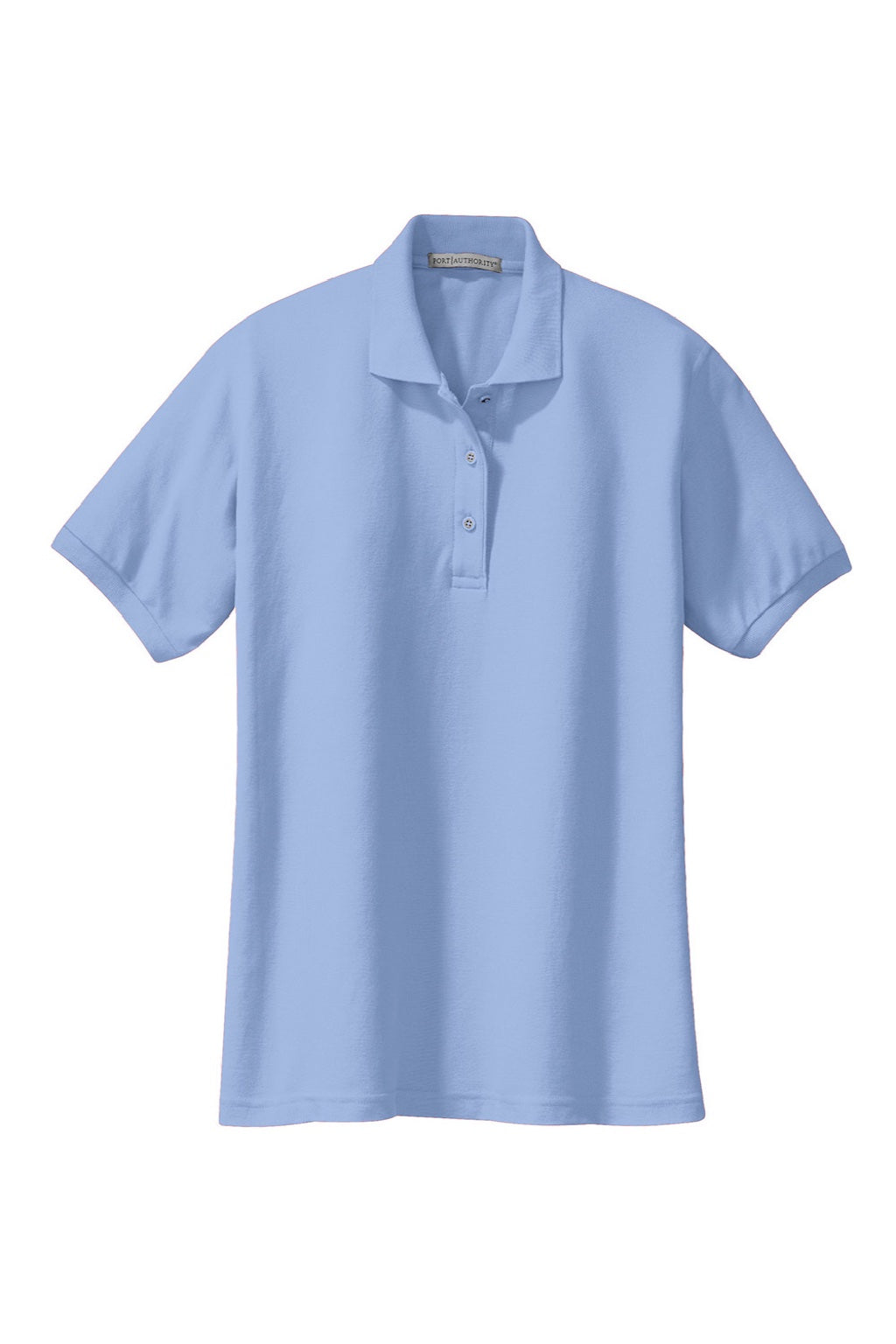 light blue women's fitted short sleeve polo dress shirt CourtLine Short Sleeve Polo | Arctic Blue | UPF 50+