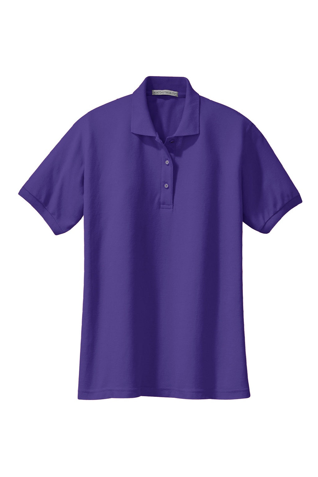 Port Authority L500 Womens Silk Touch Wrinkle Resistant Short Sleeve Polo Shirt Purple Flat Front