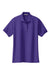 Port Authority L500 Womens Silk Touch Wrinkle Resistant Short Sleeve Polo Shirt Purple Flat Front