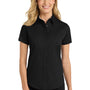 Port Authority Womens Easy Care Wrinkle Resistant Short Sleeve Button Down Shirt - Black/Light Stone