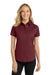 Port Authority L508 Womens Easy Care Wrinkle Resistant Short Sleeve Button Down Shirt Burgundy/Light Stone Model Front