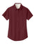 Port Authority L508 Womens Easy Care Wrinkle Resistant Short Sleeve Button Down Shirt Burgundy/Light Stone Flat Front