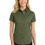 Port Authority Womens Easy Care Wrinkle Resistant Short Sleeve Button Down Shirt - Clover Green