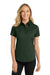 Port Authority L508 Womens Easy Care Wrinkle Resistant Short Sleeve Button Down Shirt Dark Green/Navy Blue Model Front