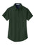 Port Authority L508 Womens Easy Care Wrinkle Resistant Short Sleeve Button Down Shirt Dark Green/Navy Blue Flat Front