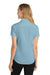 Port Authority L508 Womens Easy Care Wrinkle Resistant Short Sleeve Button Down Shirt Light Blue/Light Stone Model Back