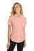 Port Authority L508 Womens Easy Care Wrinkle Resistant Short Sleeve Button Down Shirt Light Pink Model Front