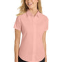 Port Authority Womens Easy Care Wrinkle Resistant Short Sleeve Button Down Shirt - Light Pink