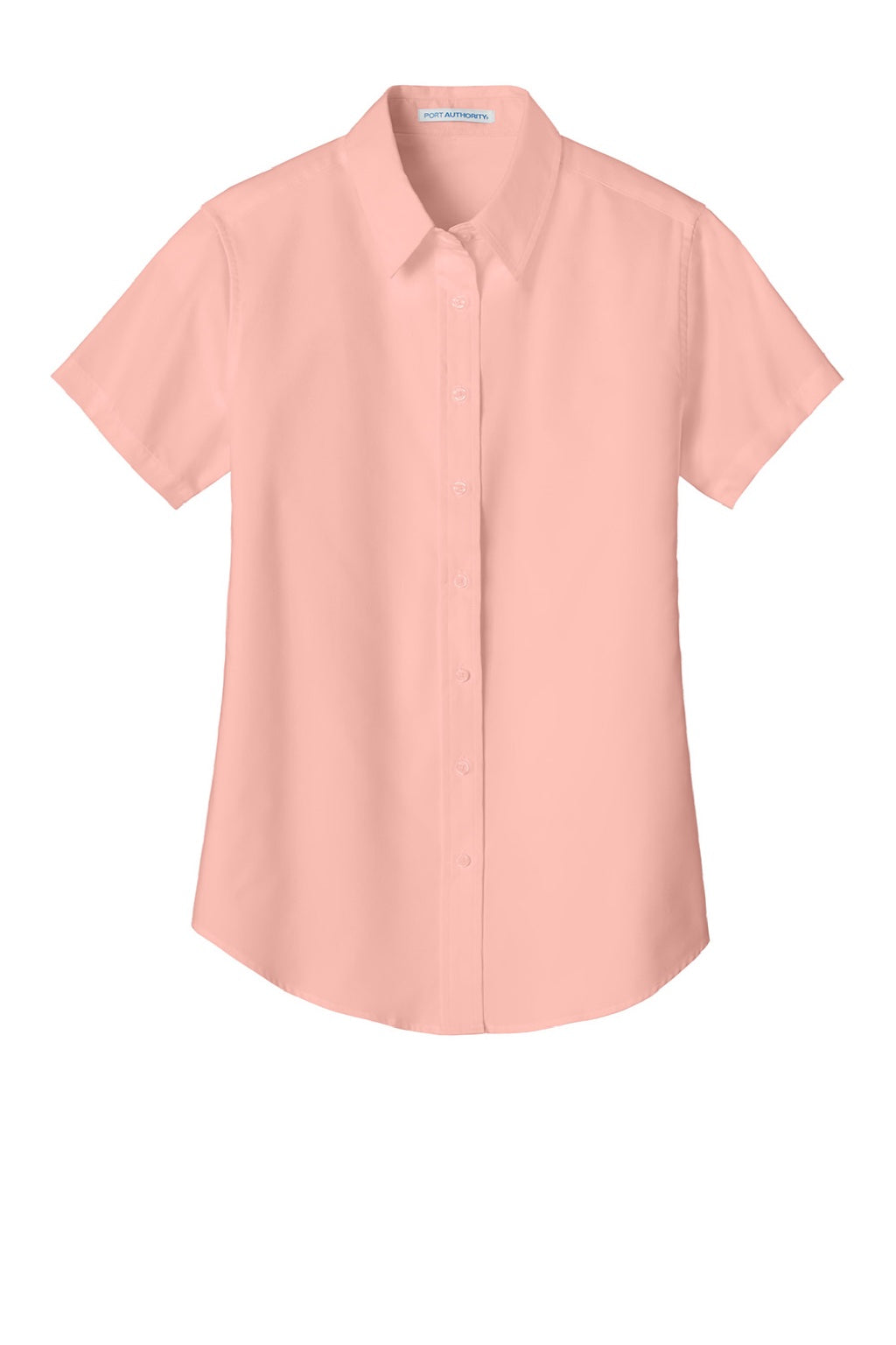 Port Authority L508 Womens Easy Care Wrinkle Resistant Short Sleeve Button Down Shirt Light Pink Flat Front