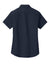 Port Authority L508 Womens Easy Care Wrinkle Resistant Short Sleeve Button Down Shirt Navy Blue/Light Stone Flat Back