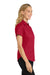 Port Authority L508 Womens Easy Care Wrinkle Resistant Short Sleeve Button Down Shirt Red/Light Stone Model Side