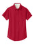 Port Authority L508 Womens Easy Care Wrinkle Resistant Short Sleeve Button Down Shirt Red/Light Stone Flat Front