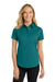 Port Authority L508 Womens Easy Care Wrinkle Resistant Short Sleeve Button Down Shirt Teal Green Model Front