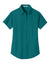 Port Authority L508 Womens Easy Care Wrinkle Resistant Short Sleeve Button Down Shirt Teal Green Flat Front