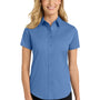 Port Authority Womens Easy Care Wrinkle Resistant Short Sleeve Button Down Shirt - Ultramarine Blue