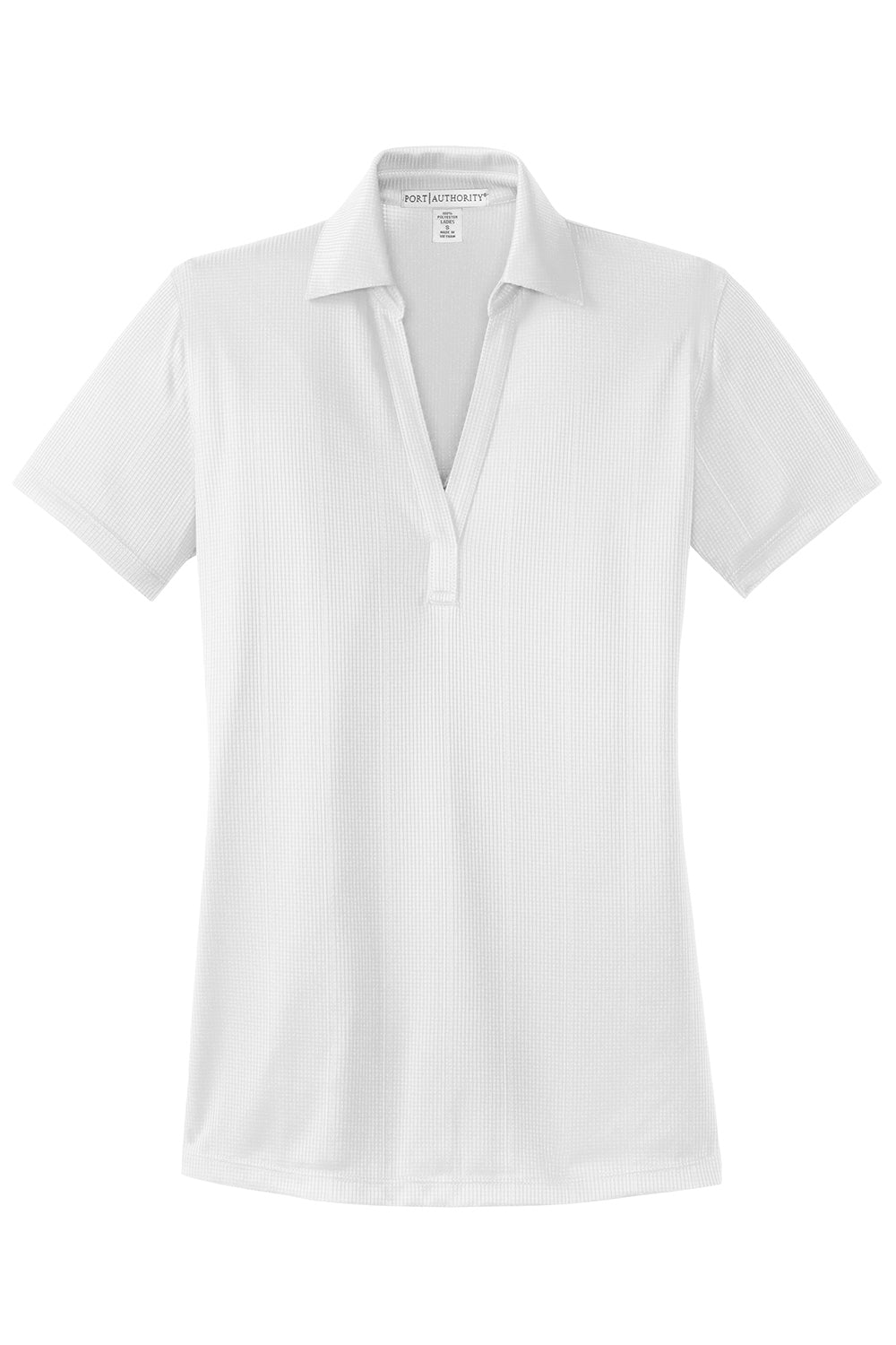 Port Authority L528 Womens Performance Moisture Wicking Short Sleeve Polo Shirt White Flat Front