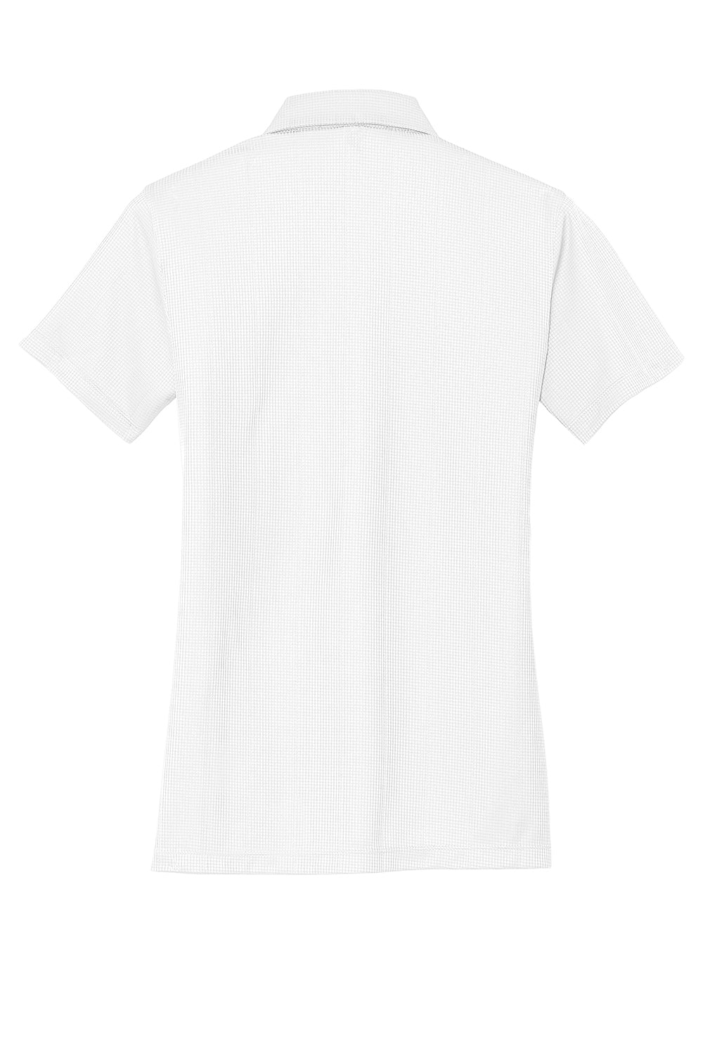 Port Authority L528 Womens Performance Moisture Wicking Short Sleeve Polo Shirt White Flat Back