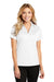 Port Authority L528 Womens Performance Moisture Wicking Short Sleeve Polo Shirt White Model Front
