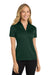 Port Authority L540 Womens Silk Touch Performance Moisture Wicking Short Sleeve Polo Shirt Dark Green Model Front