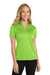 Port Authority L540 Womens Silk Touch Performance Moisture Wicking Short Sleeve Polo Shirt Lime Green Model Front