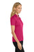 Port Authority L540 Womens Silk Touch Performance Moisture Wicking Short Sleeve Polo Shirt Raspberry Pink Model Side