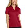 Port Authority Womens Silk Touch Performance Moisture Wicking Short Sleeve Polo Shirt - Red