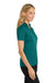 Port Authority L540 Womens Silk Touch Performance Moisture Wicking Short Sleeve Polo Shirt Teal Green Model Side
