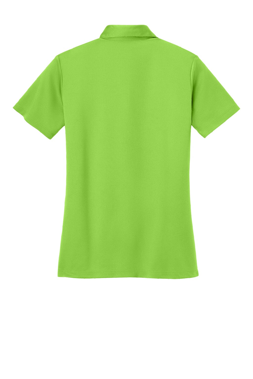 Port Authority L540 Womens Silk Touch Performance Moisture Wicking Short Sleeve Polo Shirt Lime Green Flat Back