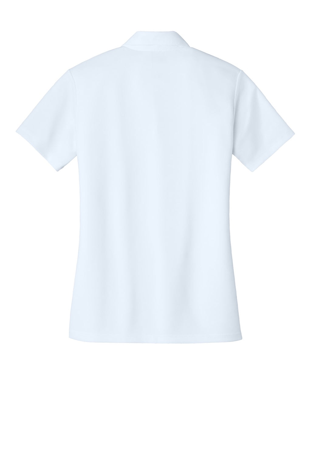 Port Authority L540 Womens Silk Touch Performance Moisture Wicking Short Sleeve Polo Shirt White Flat Back