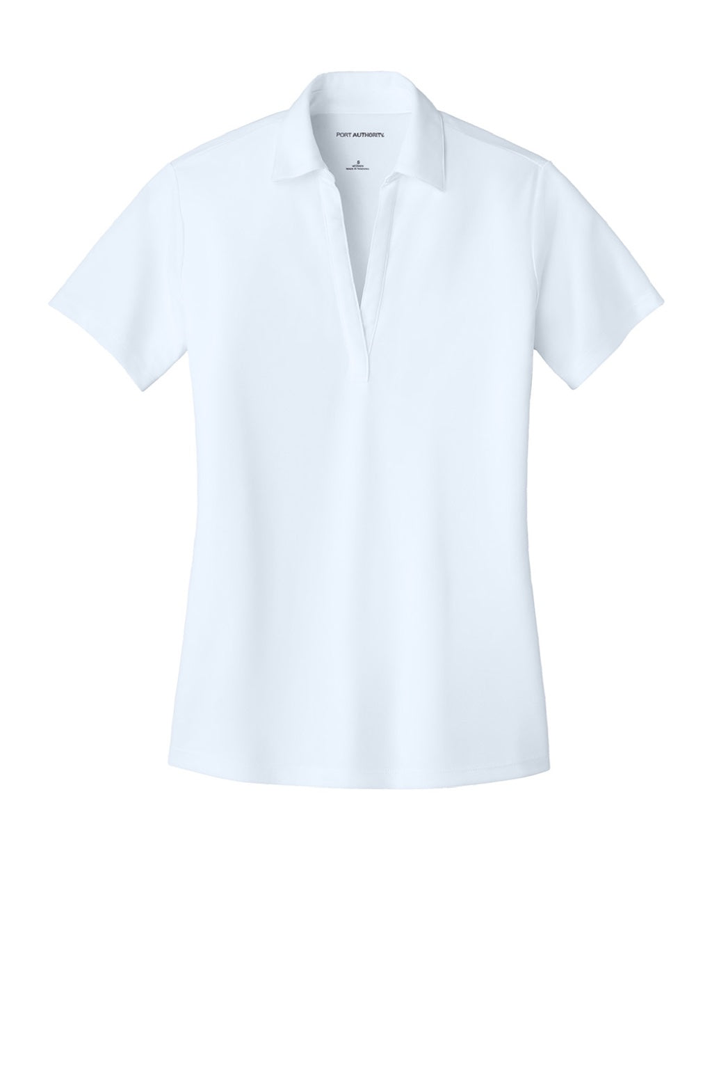 Port Authority L540 Womens Silk Touch Performance Moisture Wicking Short Sleeve Polo Shirt White Flat Front