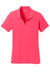Port Authority L568 Womens Cotton Touch Performance Moisture Wicking Short Sleeve Polo Shirt Hot Coral Pink Flat Front