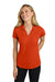 Port Authority L572 Womens Dry Zone Moisture Wicking Short Sleeve Polo Shirt Autumn Orange Model Front