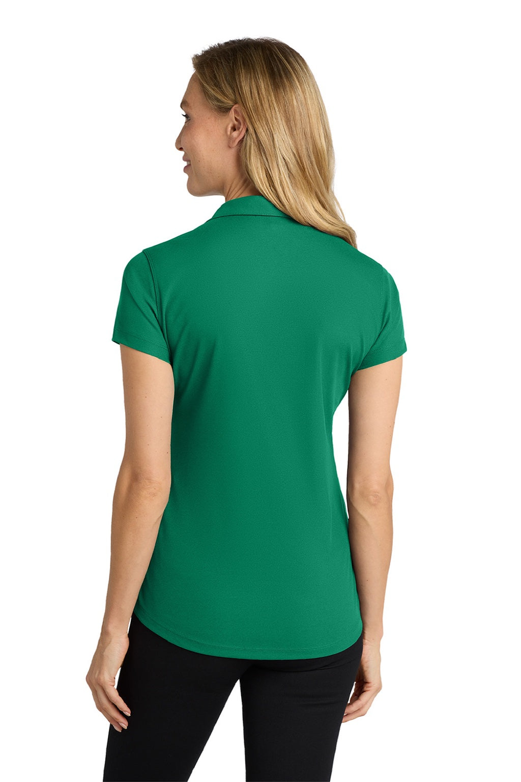 Port Authority L572 Womens Dry Zone Moisture Wicking Short Sleeve Polo Shirt Jewel Green Model Back