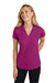 Port Authority L572 Womens Dry Zone Moisture Wicking Short Sleeve Polo Shirt Magenta Purple Model Front