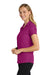 Port Authority L572 Womens Dry Zone Moisture Wicking Short Sleeve Polo Shirt Magenta Purple Model Side