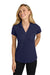 Port Authority L572 Womens Dry Zone Moisture Wicking Short Sleeve Polo Shirt True Navy Blue Model Front
