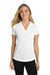 Port Authority L572 Womens Dry Zone Moisture Wicking Short Sleeve Polo Shirt White Model Front