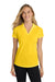 Port Authority L572 Womens Dry Zone Moisture Wicking Short Sleeve Polo Shirt Yellow Model Front